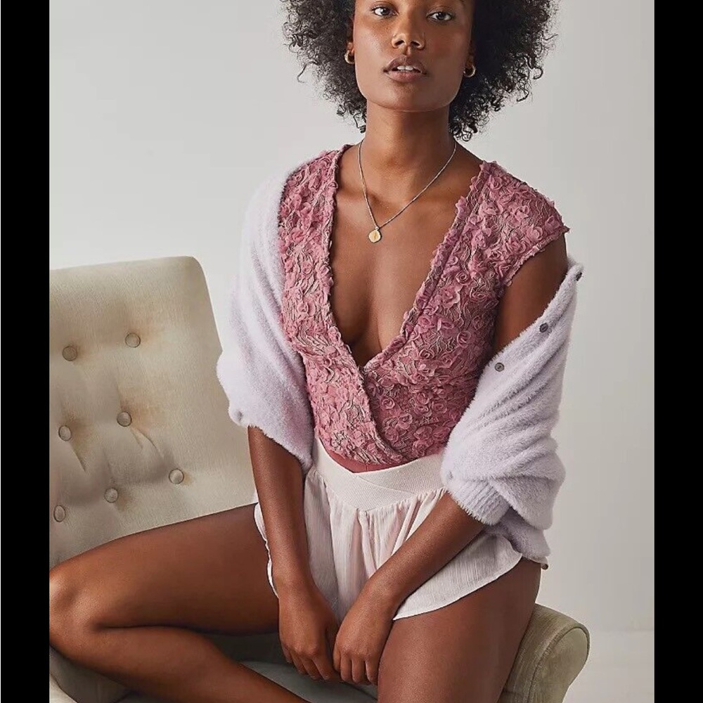 Free People 2 Haute 2 Handle Rose Bodysuit